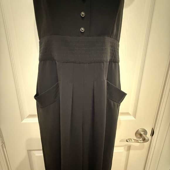 Anthropology, Elevenses Black Halter with beaded collar Jumpsuit size 2 - Picture 5 of 11